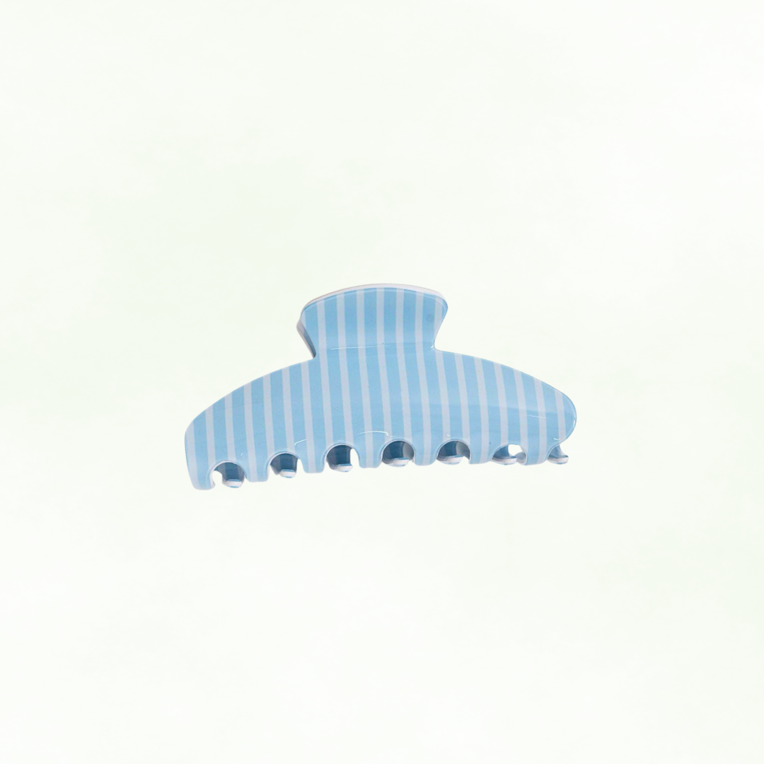 Chambray Stripe Claw Clip
