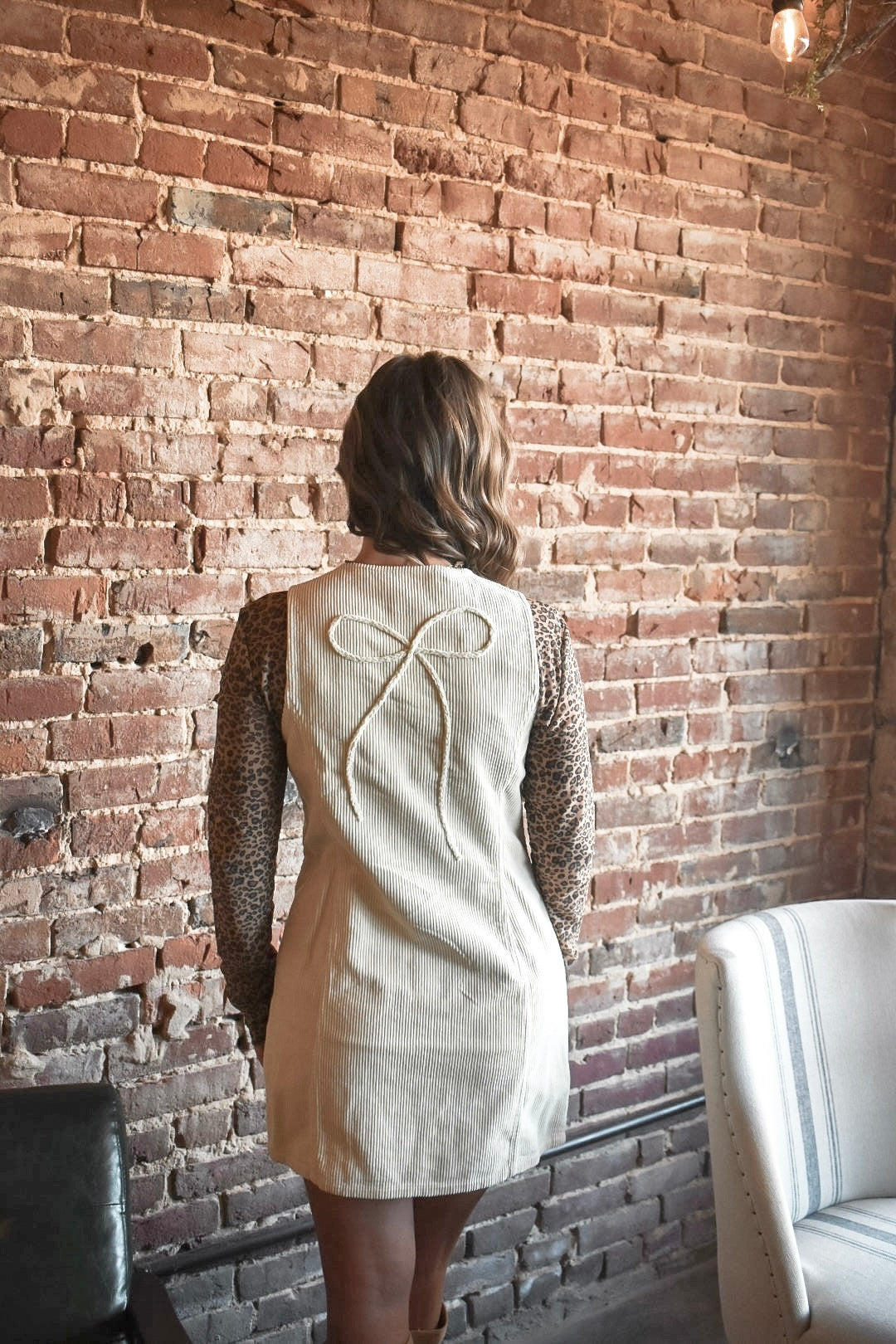Bow Corduroy Dress