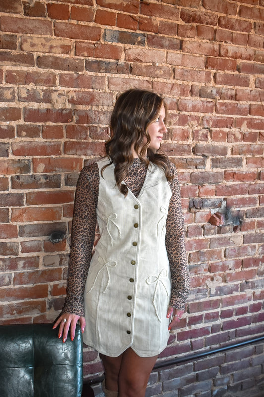 Bow Corduroy Dress