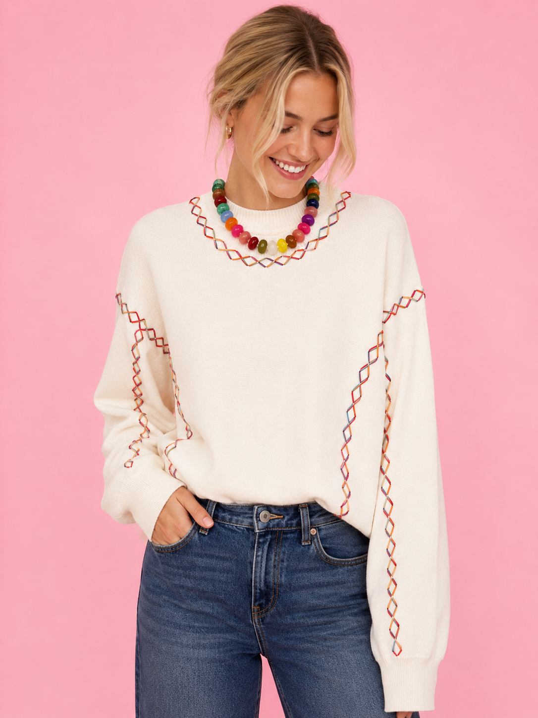 Rainbow Stitch Sweater