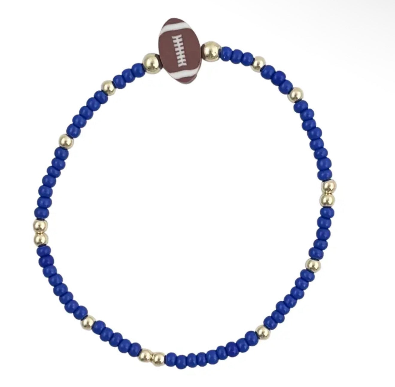 Blue Game Day Beaded Bracelet