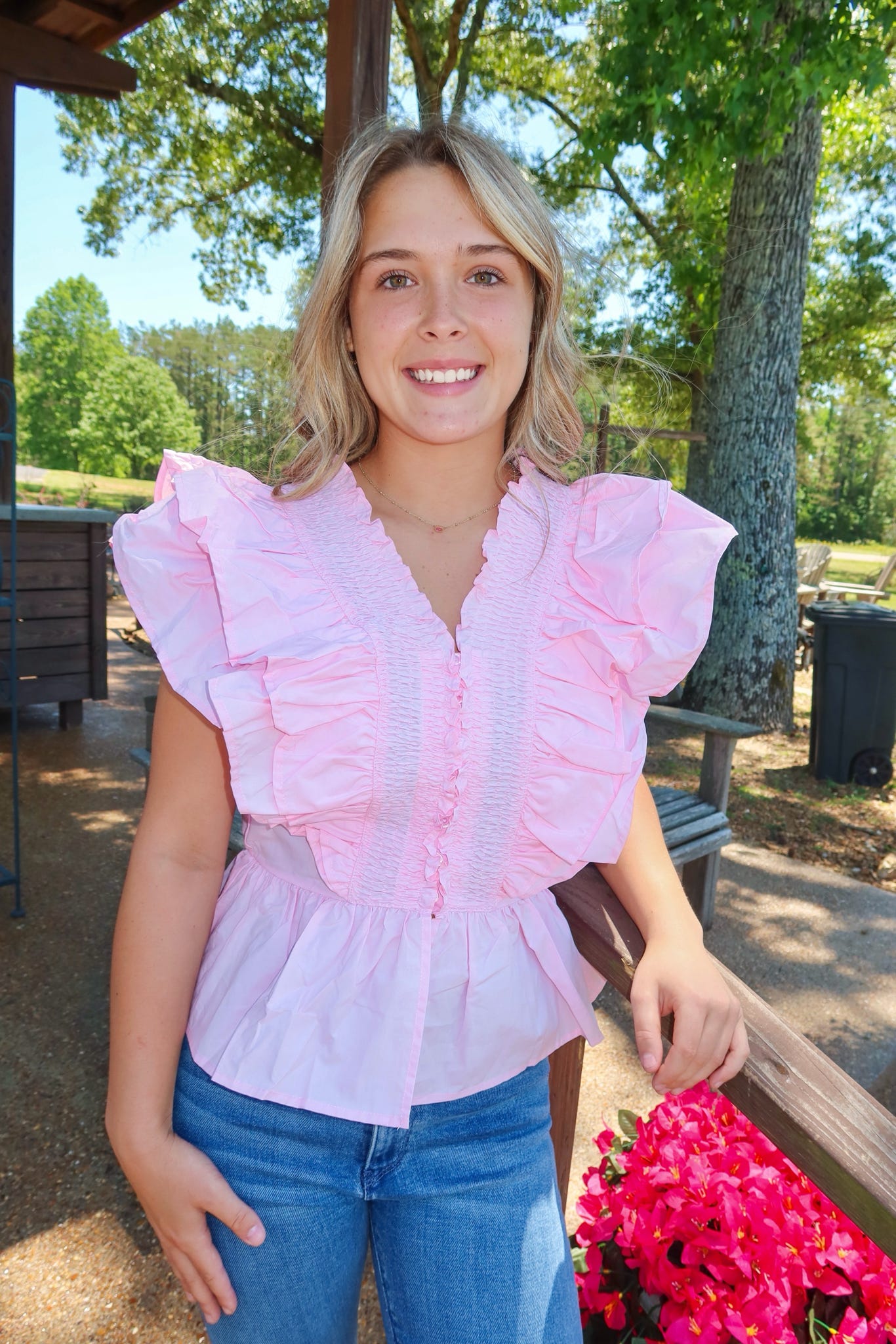 Blushing Ruffle Blouse