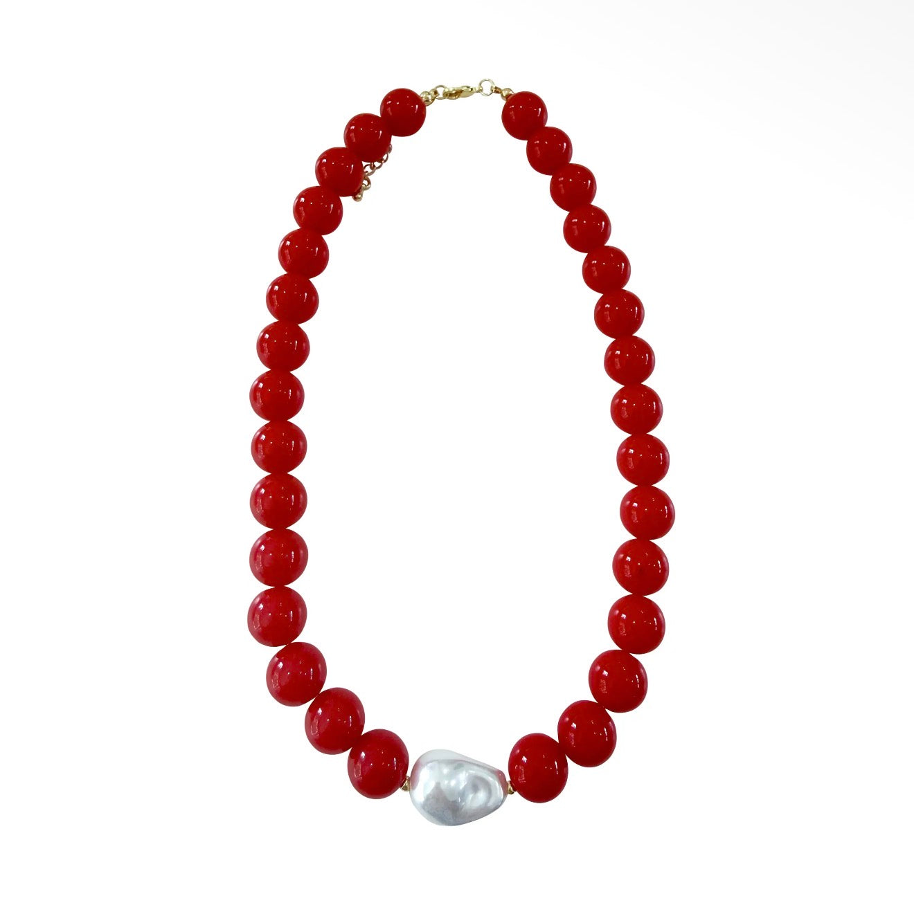 Kira Red Beaded Necklace