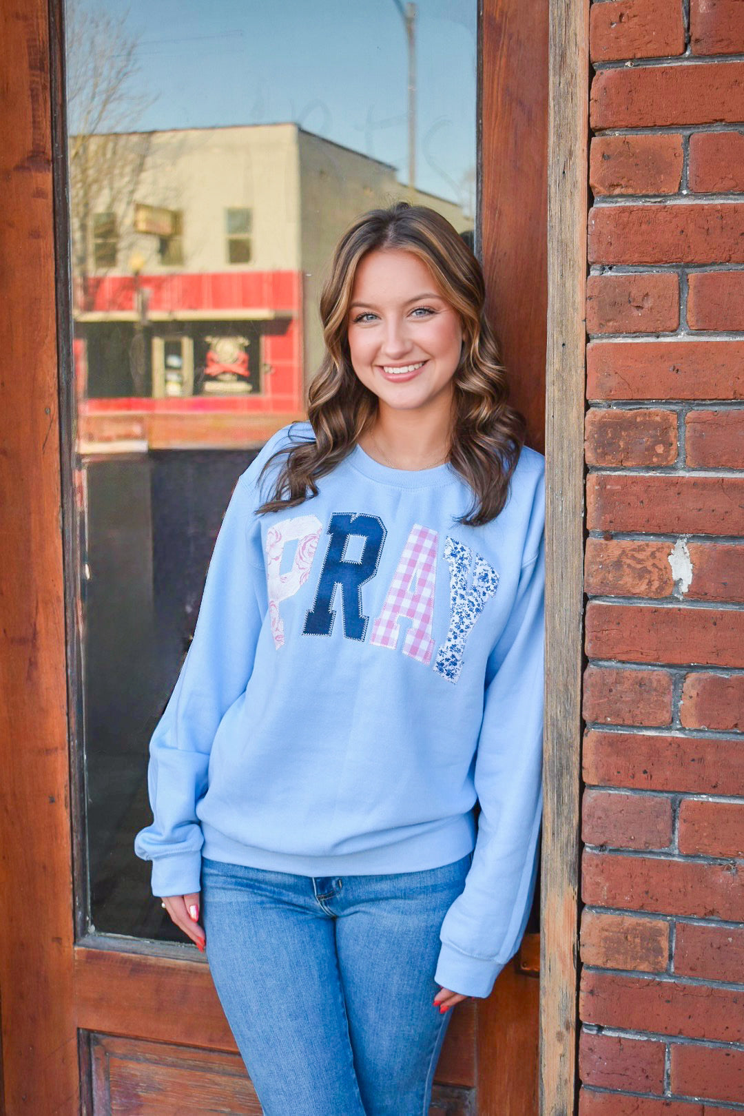 Pray Patchwork Crewneck