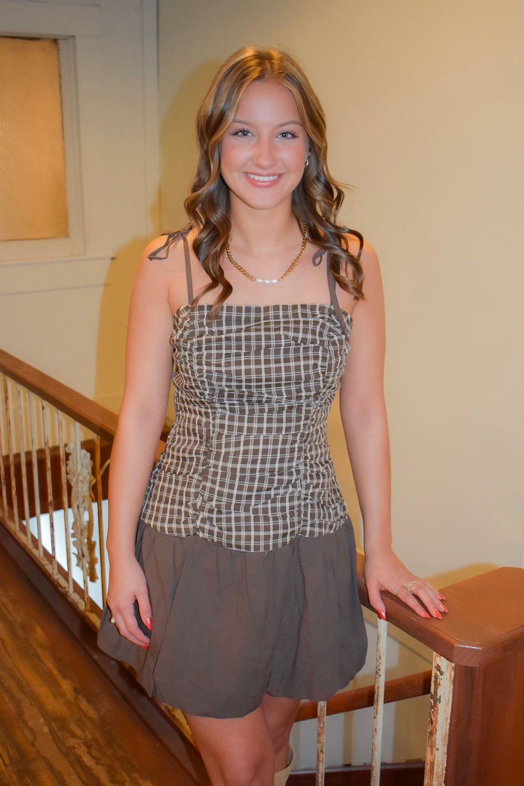 Chocolate Gingham Mini