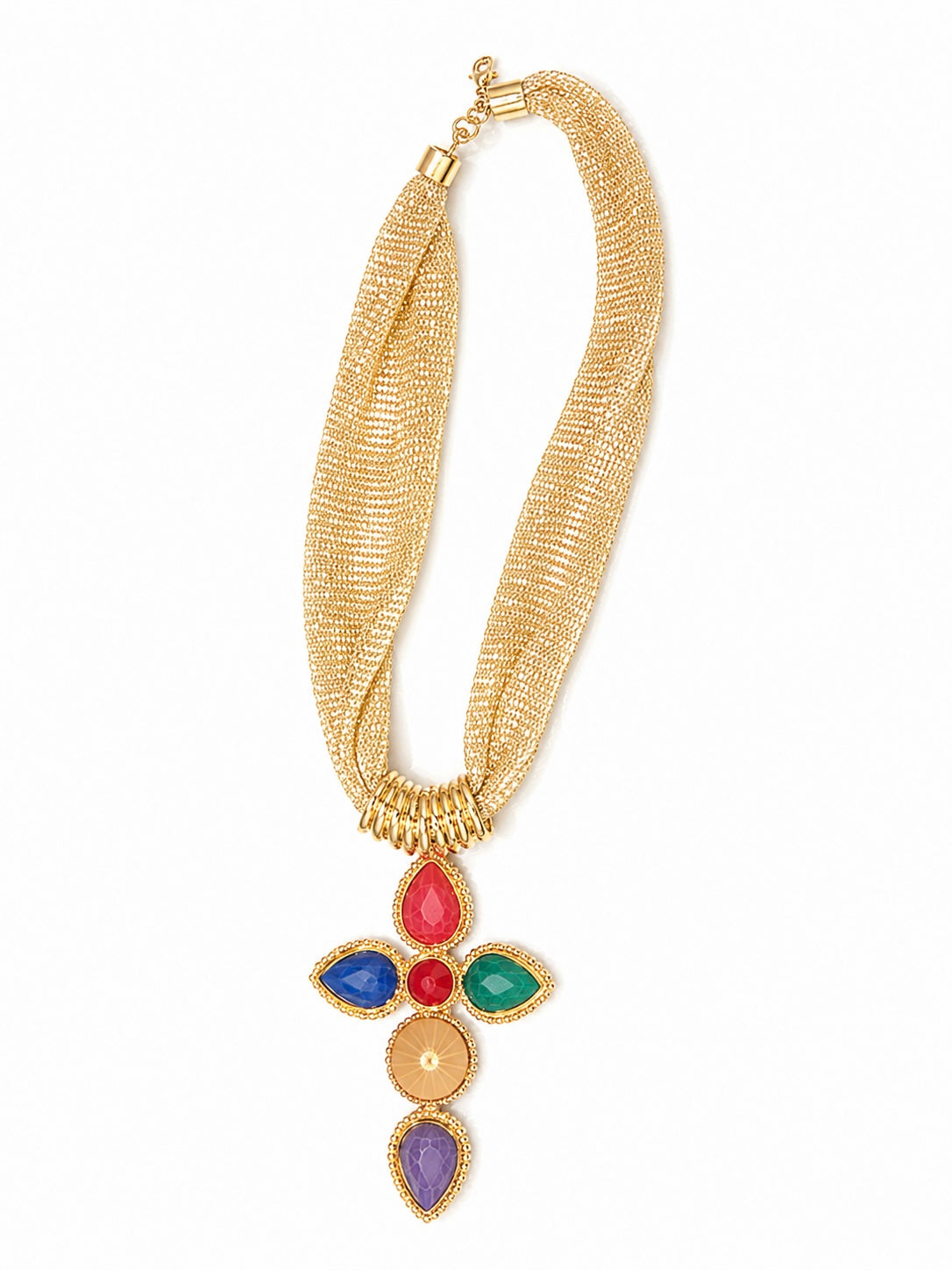 Kaleidoscope Cross Scarf Necklace
