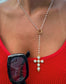 Dainty Pearl Cross Necklace
