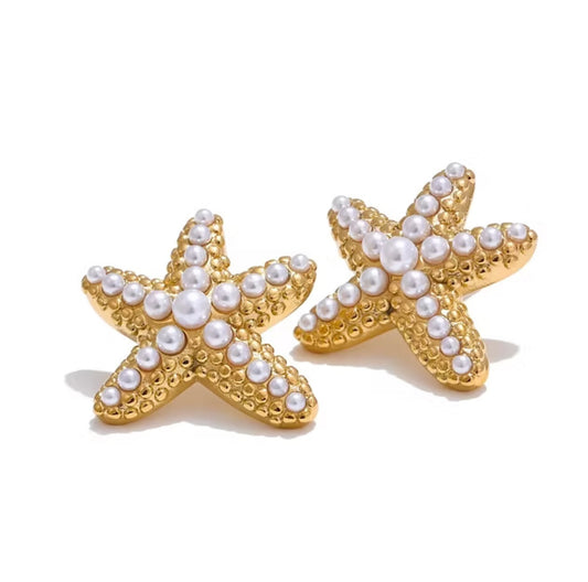 Pearl Starfish Earrings