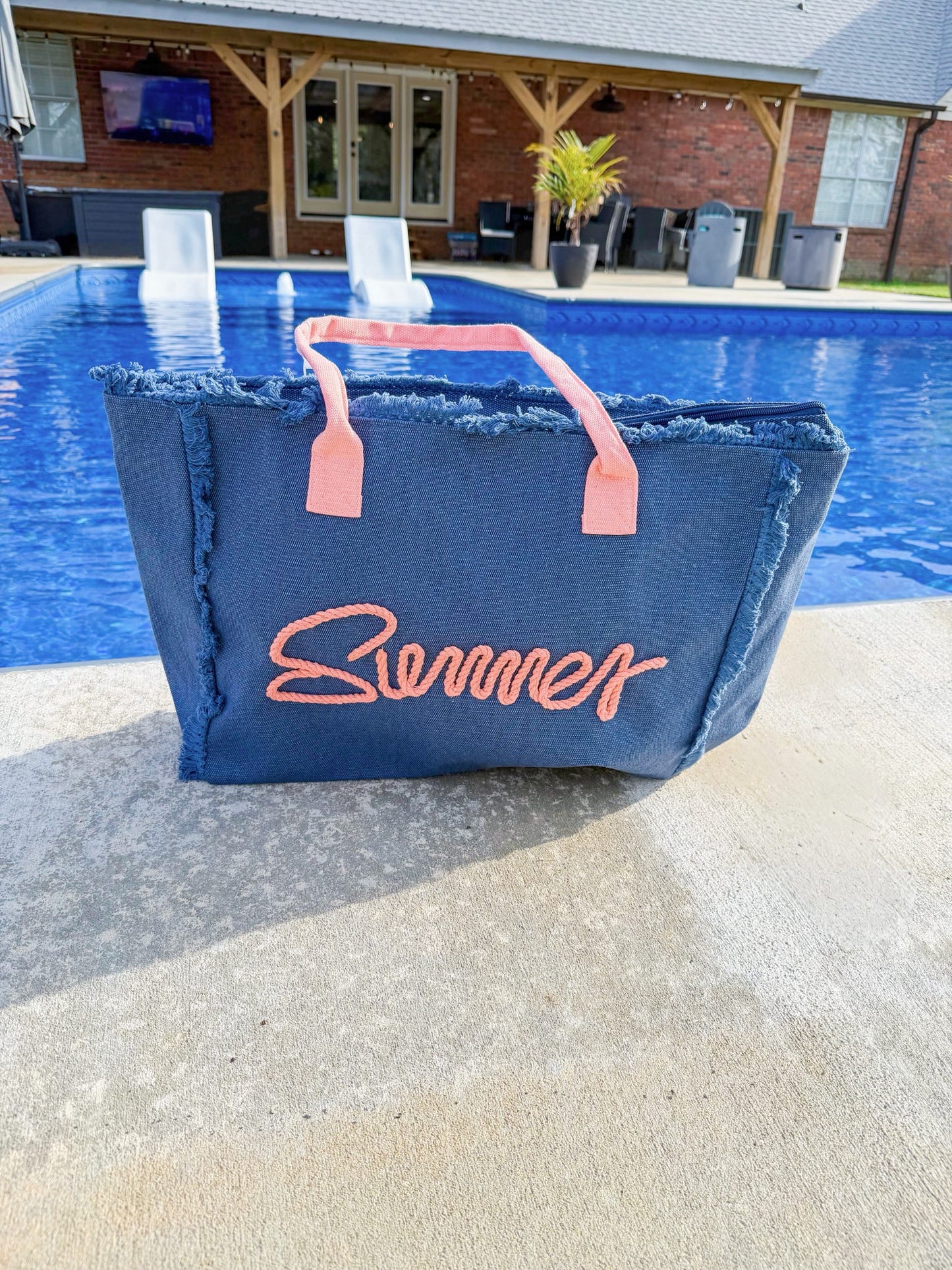 Navy Summer Tote