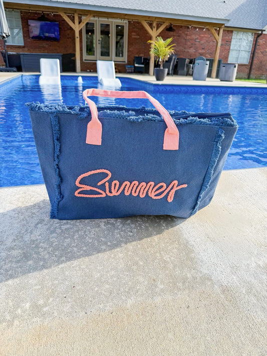 Navy Summer Tote