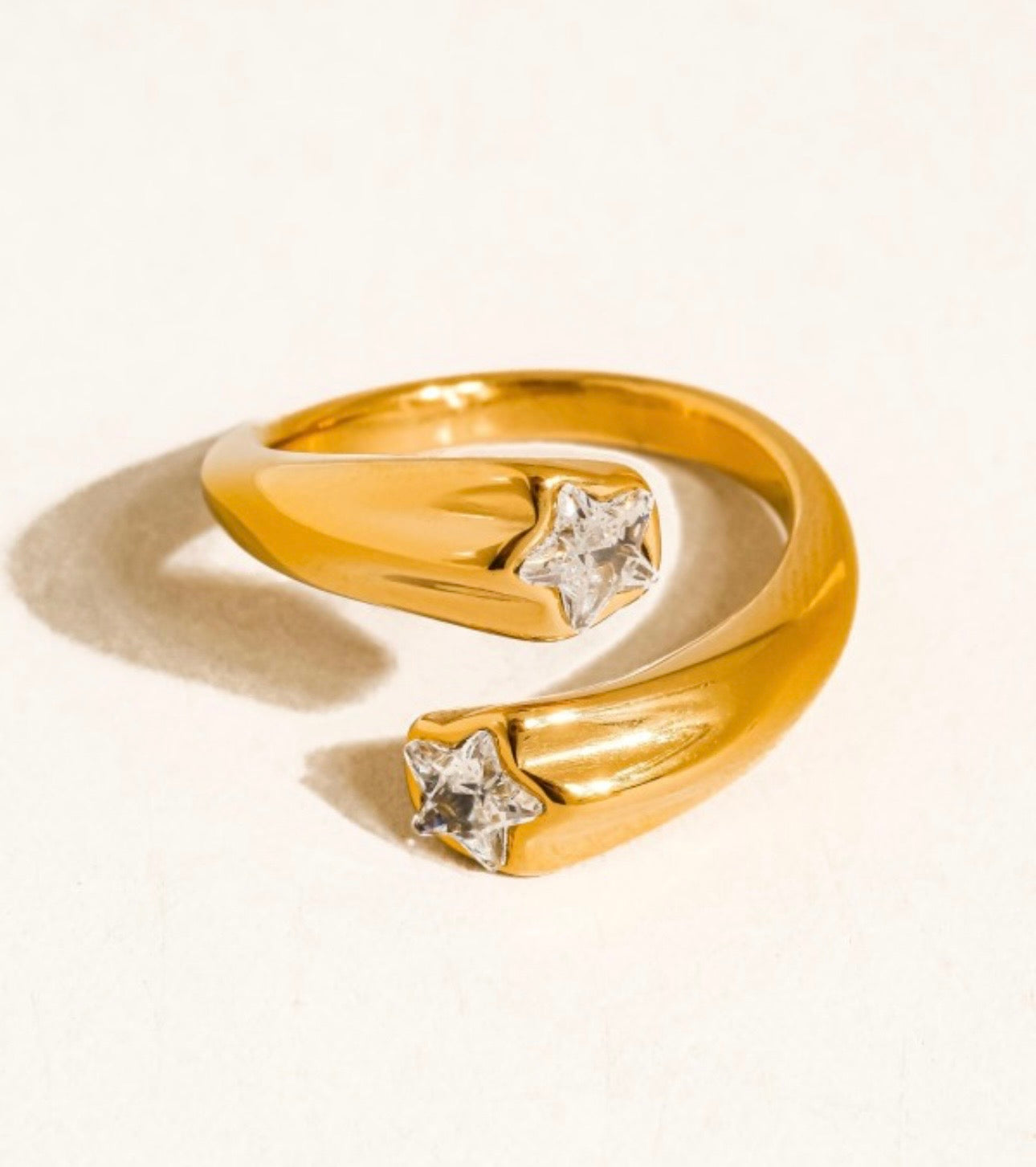 Celeste Double Star Ring