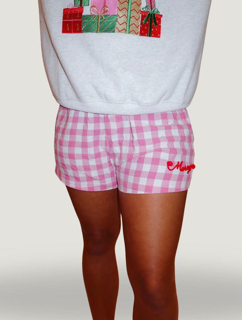 Merry Gingham Boxer Shorts